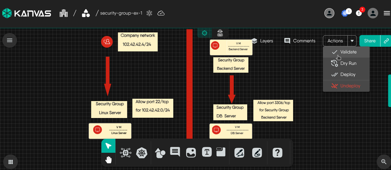 Click on the Validate icon